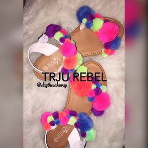 Custom Handmade Pom Pom Sandals